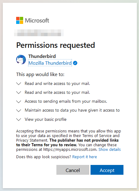 OAuth Permissions Request