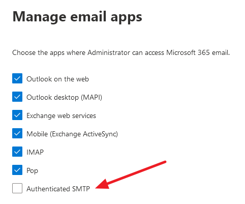 Office 365 - Enable Authenticated SMTP
