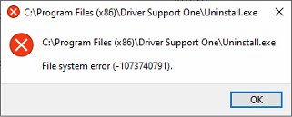 File system error (-1073740791)